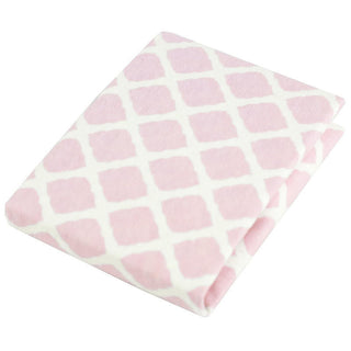 Kushies Girl's Ben & Noa Cotton Flannel Playard Sheet - Pink Lattice