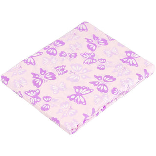 Kushies Girl's Ben & Noa Cotton Percale Crib Sheet - Pink Butterfly