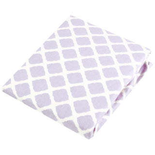 Kushies Girl's Cotton Flannel Bassinet Sheet - Lilac Lattice