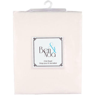 Kushies Solid Ben & Noa Cotton Percale Crib Sheet - Ecru