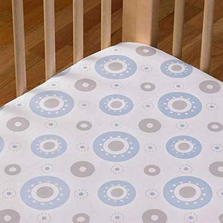 Living Textiles Fitted Crib Sheet, Blue Orbit