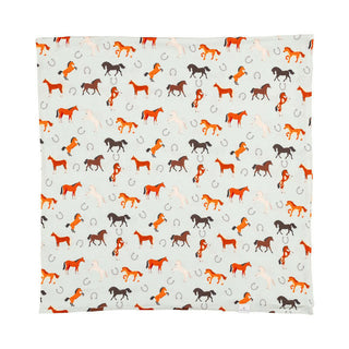 Macaron and Me Baby Swaddle Blanket, Western Horse - One Size