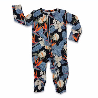 Bamboo Footie Pajamas with Ruffles - Cool Tropics Muse Threads Size: Newborn