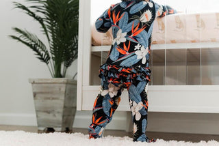 Bamboo Footie Pajamas with Ruffles - Cool Tropics Muse Threads Size: Newborn