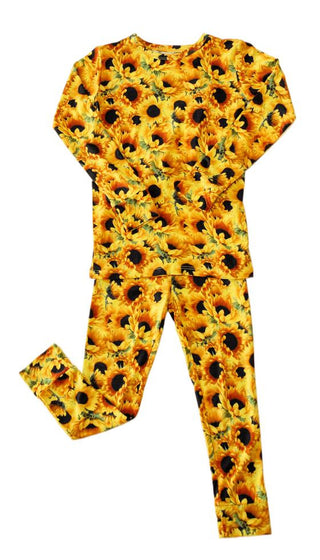 Muse Threads Girl's Long Sleeve Pajama Set - Sunflowers