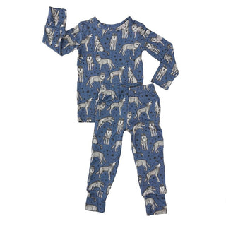 Muse Threads Long Sleeve Pajama Sets - Night Wolves