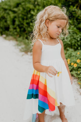 Oopsie Daisy Girl's Hi-Lo Dress - Vivid Rainbow