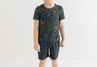 Posh Peanut Boy's Bamboo Short Sleeve T-Shirt & Short Outfit Set - Posh Player One 