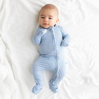 Boy's Bamboo Convertible Footie Romper - Harrison Posh Peanut Size: Newborn