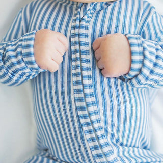 Boy's Bamboo Convertible Footie Romper - Harrison Posh Peanut Size: Newborn