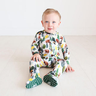 Boy's Footie with Zipper, Archer (Bears) Posh Peanut Size: Newborn