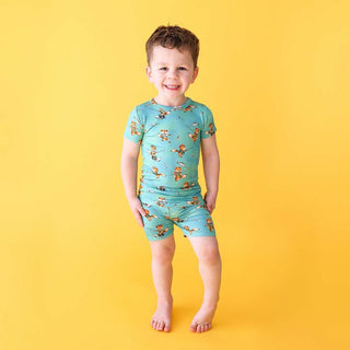 Posh Peanut Boys Short Sleeve Pajama Set with Shorts - Arlo Foxes