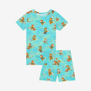 Posh Peanut Boys Short Sleeve Pajama Set with Shorts - Arlo Foxes