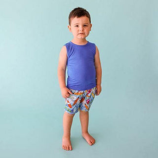 Boy's Bamboo Tank Top & Short Outfit Set - Wave (Surfboards) Posh Peanut Size: 2T