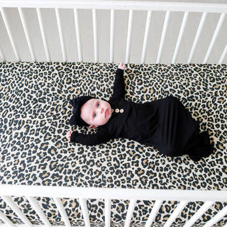 Posh Peanut Crib Sheet - Lana Leopard Tan