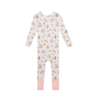 Posh Peanut Girl's Bamboo Convertible Footie Romper - Clemence (Floral)