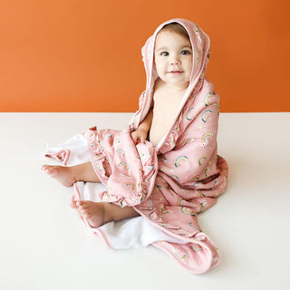 Posh Peanut Girls Ruffled Hooded Towel, Shay - One Size