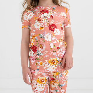 Posh Peanut Girl's Short Sleeve Pajama Set - Celia (Floral)