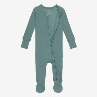 Posh Peanut Infant Footie with Zipper - Arctic Waffle