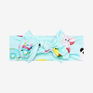 Infant Bamboo Headwrap with Bow - DonutsPosh PeanutSize: 0-3 Months