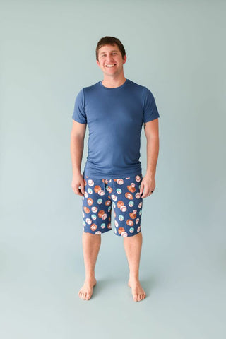 Posh Peanut Mens Short Sleeve Shirt and Shorts Pajama Set - Homer Baseball