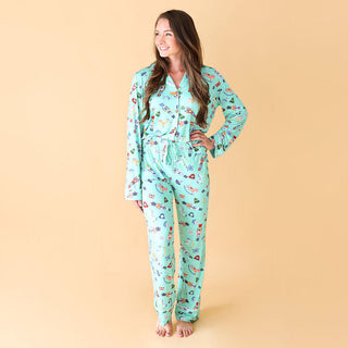 Posh Peanut Womens Long Sleeve and Relaxed Long Pajama Pants Set - Fritz