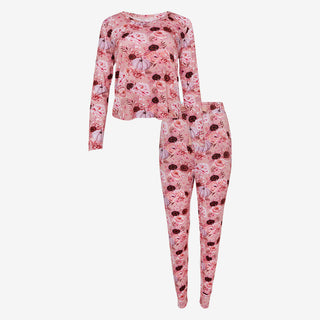 Posh Peanut Womens Long Sleeve Scoop Neck Top and Jogger Pajama Set - Liliana Floral