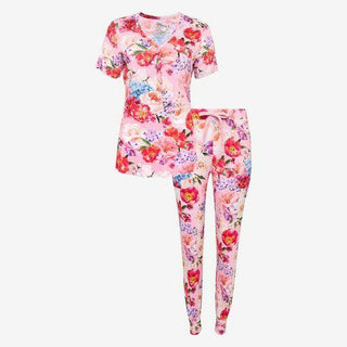 Posh Peanut Womens Short Sleeve Pajama Set - Brisa Floral