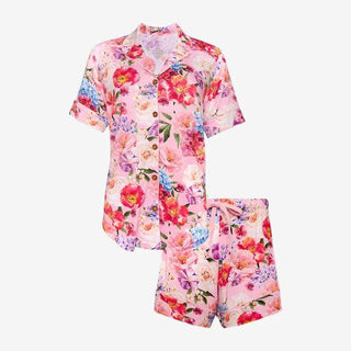 Posh Peanut Womens Short Sleeve Shirt and Shorts Pajama Set - Brisa Floral