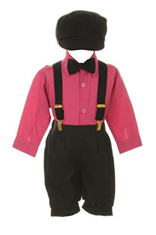 Shannon Kids Boy's Knickers Suit Outfit Set - Black & Fuchsia