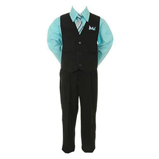Shannon Kids Boy's Suit Outfit Set with Tie - Hawaiian & Aqua