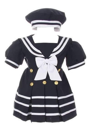 Girl's Short Sleeve Sailor Dress - Navy Baby & Toddler Dresses