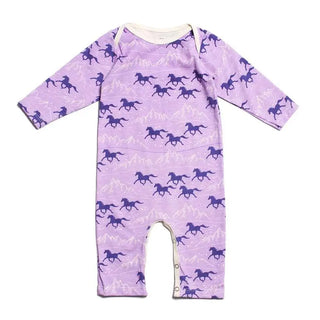 Winter WaterLong Sleeve Factory Romper- Wild Horses Lavender & Purple Winter Water Factory Size: 6M (3-6 Months)