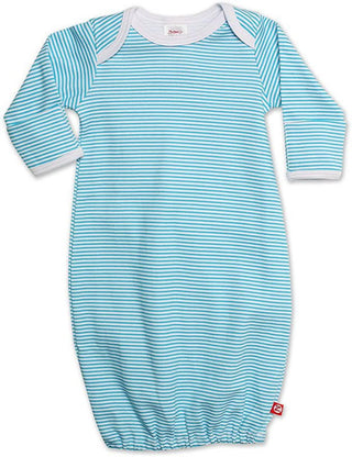 Zutano Baby Layette Gown - Pool Candy Stripe