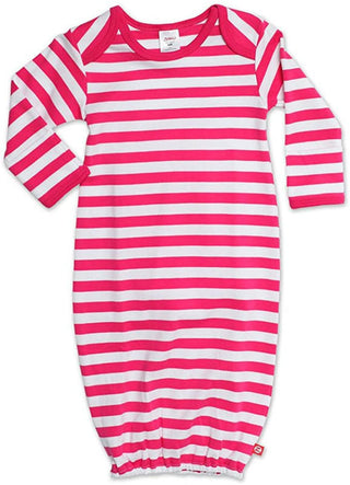 Zutano Girls Layette Gown - Fuchsia Stripe